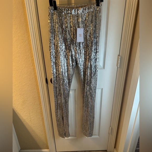 Wayf Pants - Wayf Silver Sequin Leggings